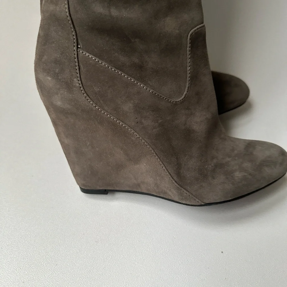 Via Spiga Wedge Tall Boots Adina Suede Size 7